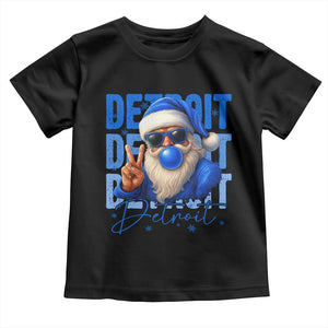Detroit Football Christmas Toddler T Shirt Santa Retro Lions Fan TS10 Black Print Your Wear