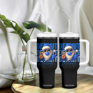 LF Football Christmas Tumbler With Handle Santa Retro Sports Fan Game Day TS10 Print Your Wear