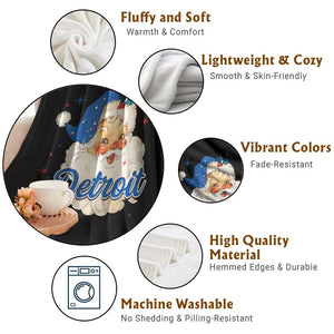 Christmas Detroit Football Throw Blanket Vintage Santa Lions Fan TS10 Print Your Wear