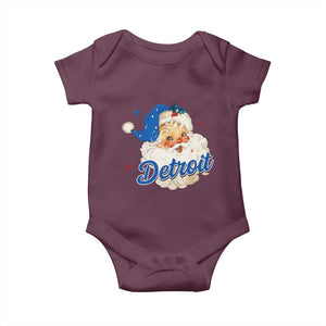 Christmas Detroit Football Baby Onesie Vintage Santa Lions Fan TS10 Maroon Print Your Wear