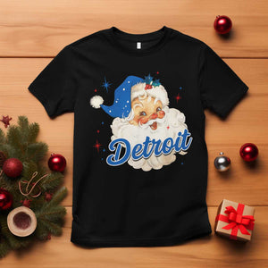 Christmas Detroit Football T Shirt Vintage Santa Lions Fan TS10 Black Print Your Wear