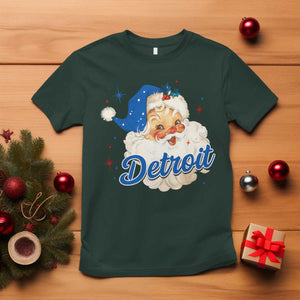 Christmas Detroit Football T Shirt Vintage Santa Lions Fan TS10 Dark Forest Green Print Your Wear