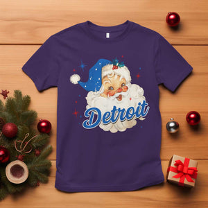 Christmas Detroit Football T Shirt Vintage Santa Lions Fan TS10 Purple Print Your Wear