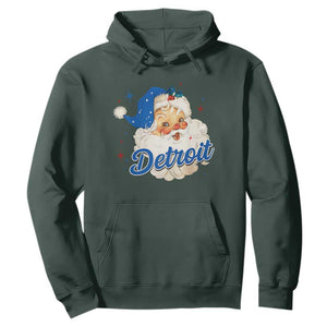 Christmas Detroit Football Hoodie Vintage Santa Lions Fan TS10 Dark Forest Green Print Your Wear