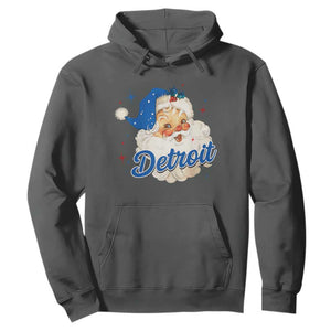 Christmas Detroit Football Hoodie Vintage Santa Lions Fan TS10 Dark Heather Print Your Wear