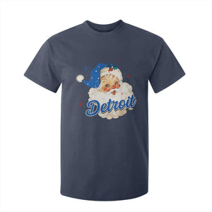 Christmas Detroit Football T Shirt For Kid Vintage Santa Lions Fan TS10 Navy Print Your Wear