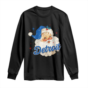 Christmas Detroit Football Long Sleeve Shirt Vintage Santa Lions Fan TS10 Black Print Your Wear