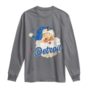 Christmas Detroit Football Long Sleeve Shirt Vintage Santa Lions Fan TS10 Charcoal Print Your Wear