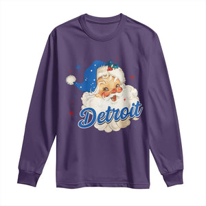 Christmas Detroit Football Long Sleeve Shirt Vintage Santa Lions Fan TS10 Purple Print Your Wear