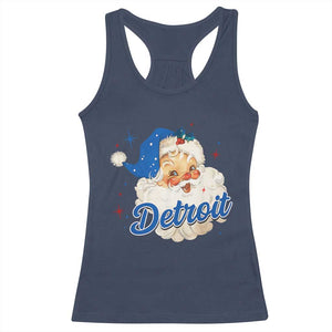 Christmas Detroit Football Racerback Tank Top Vintage Santa Lions Fan TS10 Navy Print Your Wear
