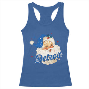 Christmas Detroit Football Racerback Tank Top Vintage Santa Lions Fan TS10 Royal Blue Print Your Wear