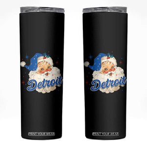 Christmas Detroit Football Skinny Tumbler Vintage Santa Lions Fan TS10 Black Print Your Wear
