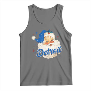 Christmas Detroit Football Tank Top Vintage Santa Lions Fan TS10 Black Heather Print Your Wear