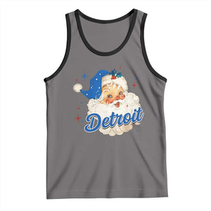 Christmas Detroit Football Tank Top Vintage Santa Lions Fan TS10 Deep Heather Black Print Your Wear