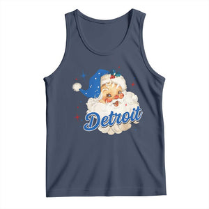 Christmas Detroit Football Tank Top Vintage Santa Lions Fan TS10 Navy Print Your Wear