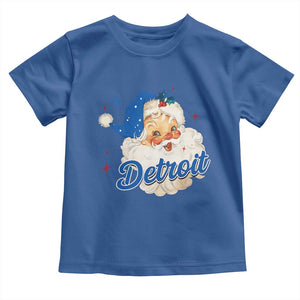Christmas Detroit Football Toddler T Shirt Vintage Santa Lions Fan TS10 Royal Blue Print Your Wear
