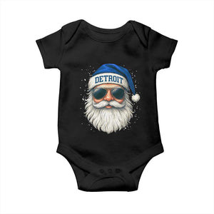 Vintage Detroit Football Christmas Baby Onesie Funny Retro Santa Lions Fan Xmas TS10 Black Print Your Wear