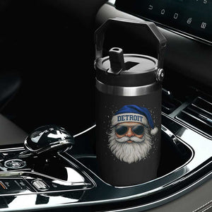 Vintage Detroit Football Christmas Flip Straw Tumbler Funny Retro Santa Lions Fan Xmas TS10 Print Your Wear