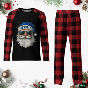 Vintage Detroit Football Christmas Plaid Pajama Set Funny Retro Santa Lions Fan Xmas TS10 Buffalo Plaid Print Your Wear