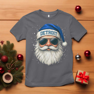 Vintage Detroit Football Christmas T Shirt Funny Retro Santa Lions Fan Xmas TS10 Charcoal Print Your Wear