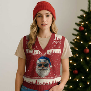 Vintage LF Football Xmas V-Neck Knit Sweater Vest Funny Retro Santa Sports Fan Xmas TS10 Red Beige Print Your Wear