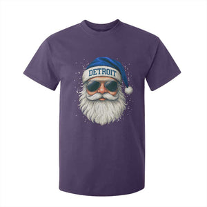Vintage Detroit Football Christmas T Shirt For Kid Funny Retro Santa Lions Fan Xmas TS10 Purple Print Your Wear