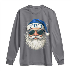 Vintage Detroit Football Christmas Long Sleeve Shirt Funny Retro Santa Lions Fan Xmas TS10 Charcoal Print Your Wear