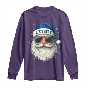 Vintage Detroit Football Christmas Long Sleeve Shirt Funny Retro Santa Lions Fan Xmas TS10 Purple Print Your Wear
