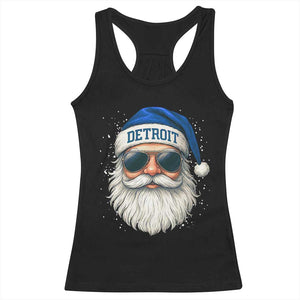 Vintage Detroit Football Christmas Racerback Tank Top Funny Retro Santa Lions Fan Xmas TS10 Black Print Your Wear