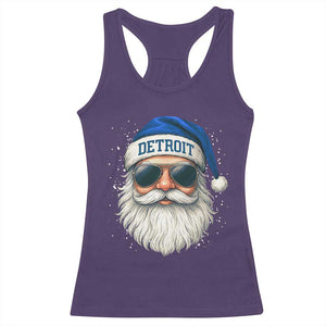 Vintage Detroit Football Christmas Racerback Tank Top Funny Retro Santa Lions Fan Xmas TS10 Purple Print Your Wear