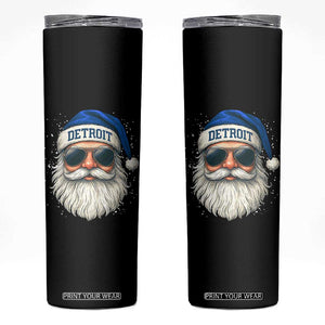 Vintage Detroit Football Christmas Skinny Tumbler Funny Retro Santa Lions Fan Xmas TS10 Black Print Your Wear