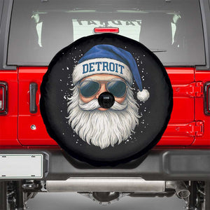 Vintage Detroit Football Christmas Spare Tire Cover Funny Retro Santa Lions Fan Xmas TS10 Black Print Your Wear