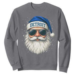 Vintage Detroit Football Christmas Sweatshirt Funny Retro Santa Lions Fan Xmas TS10 Charcoal Print Your Wear