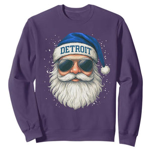 Vintage Detroit Football Christmas Sweatshirt Funny Retro Santa Lions Fan Xmas TS10 Purple Print Your Wear