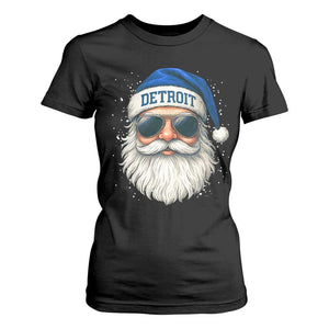 Vintage Detroit Football Christmas T Shirt For Women Funny Retro Santa Lions Fan Xmas TS10 Black Print Your Wear