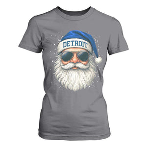 Vintage Detroit Football Christmas T Shirt For Women Funny Retro Santa Lions Fan Xmas TS10 Charcoal Print Your Wear