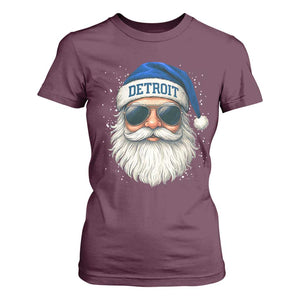 Vintage Detroit Football Christmas T Shirt For Women Funny Retro Santa Lions Fan Xmas TS10 Maroon Print Your Wear
