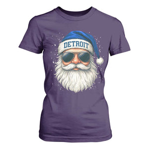 Vintage Detroit Football Christmas T Shirt For Women Funny Retro Santa Lions Fan Xmas TS10 Purple Print Your Wear