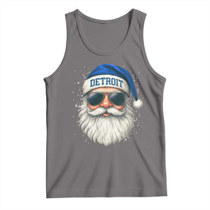 Vintage Detroit Football Christmas Tank Top Funny Retro Santa Lions Fan Xmas TS10 Deep Heather Print Your Wear