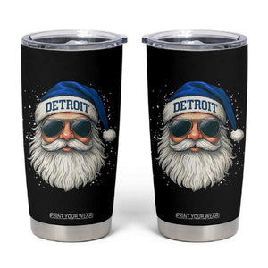Vintage Detroit Football Christmas Tumbler Cup Funny Retro Santa Lions Fan Xmas TS10 Black Print Your Wear