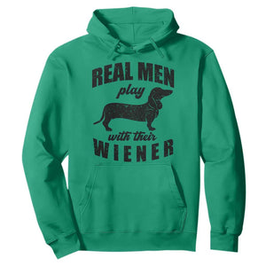 Funny Dachshund Dad Hoodie Real Men Play With Their Wiener Dog Dad Gag Gift - Print Your Wear