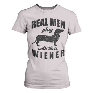 Funny Dachshund Dad T Shirt For Women Real Men Play With Their Wiener Dog Dad Gag Gift TS10 Ice Gray Print Your Wear