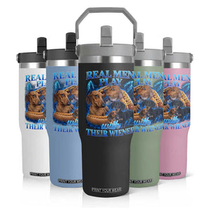 Funny Dachshund Dog Dad Flip Straw Tumbler Real Men Play With Their Wiener Funny Offensive TS10 Print Your Wear