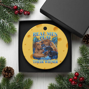 Funny Dachshund Dog Dad Ceramic Ornament Real Men Play With Their Wiener Funny Offensive TS10 1pc Yellow Cheese Print Your Wear