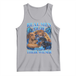 Funny Dachshund Dog Dad Tank Top Real Men Play With Their Wiener Funny Offensive TS10 Athletic Heather Print Your Wear