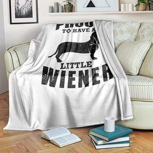 Proud to Have A Little Wiener Throw Blanket Funny Offensive Dachshund Retro 90s TS10 Print Your Wear