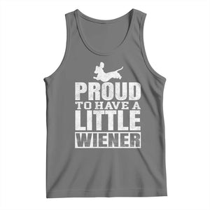 Funny Wiener Dog Lover Tank Top Dog Weenie Proud to Have A Little Wiener Dachshund TS10 Black Heather Print Your Wear