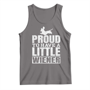 Funny Wiener Dog Lover Tank Top Dog Weenie Proud to Have A Little Wiener Dachshund TS10 Deep Heather Print Your Wear