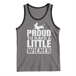 Funny Wiener Dog Lover Tank Top Dog Weenie Proud to Have A Little Wiener Dachshund TS10 Deep Heather Black Print Your Wear