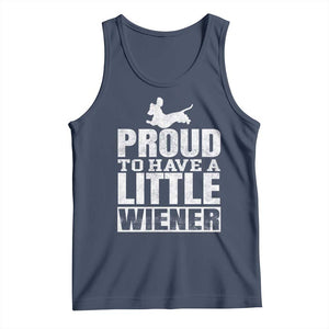 Funny Wiener Dog Lover Tank Top Dog Weenie Proud to Have A Little Wiener Dachshund TS10 Navy Print Your Wear